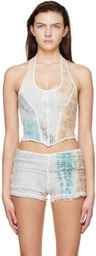Luna Del Pinal Multicolor Stretch Weave Tank Top