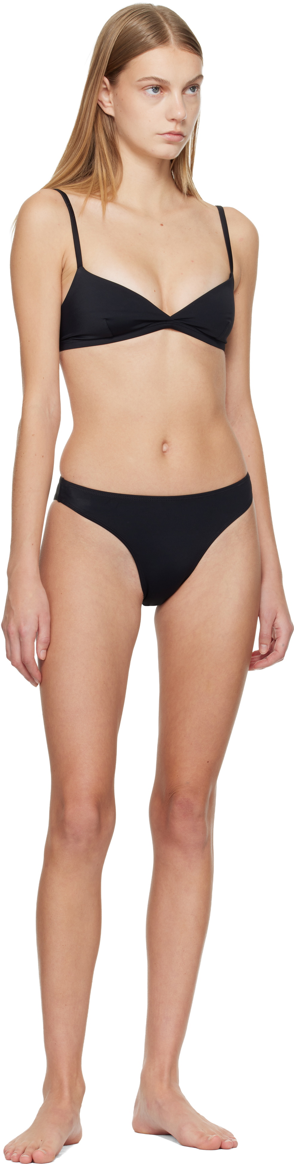 Matteau Black Tri Crop Bikini Top