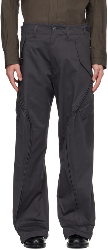 Photo: NVRFRGT Gray Twisted Cargo Pants