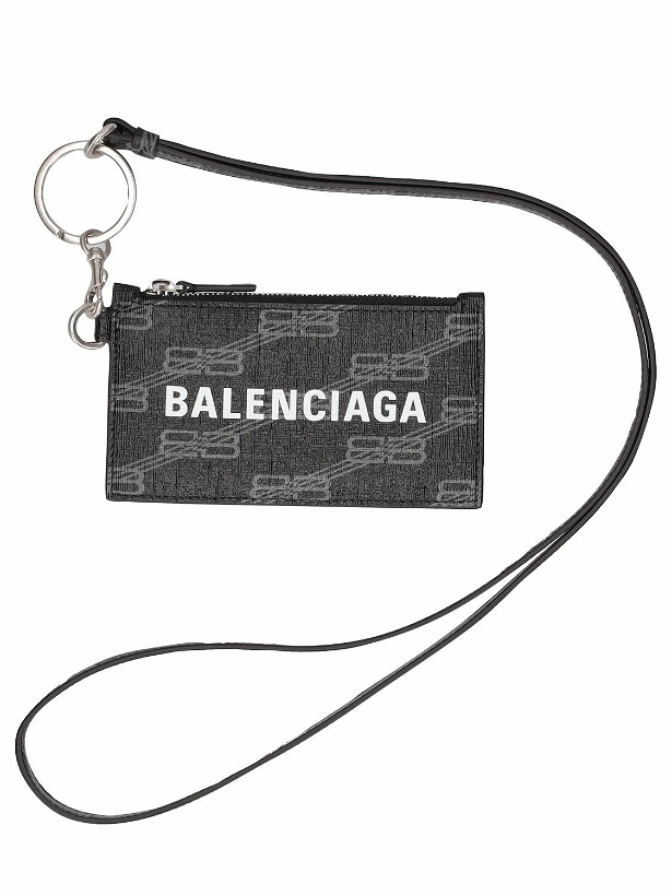 Photo: BALENCIAGA - Faux Leather Zip Card Holder W/ Keyring