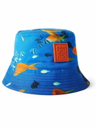 Loewe - Logo-Appliquéd Printed Cotton-Canvas Bucket Hat - Blue