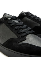 Jude Llow Telier Panelled Grained Leather Sneakers Black
