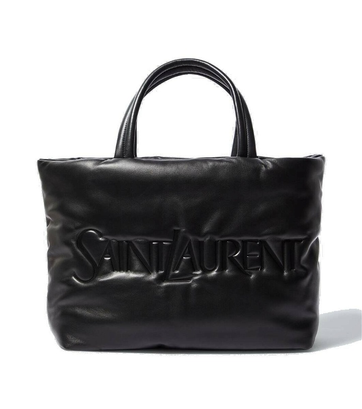 Photo: Saint Laurent Logo leather tote bag