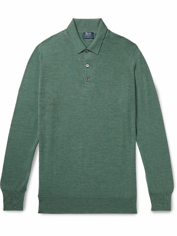 Photo: William Lockie - Slim-Fit Merino Wool Polo Shirt - Green