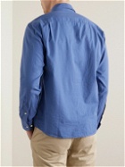 Peter Millar - Sojourn Cutaway-Collar Garment-Dyed Cotton-Twill Shirt - Blue