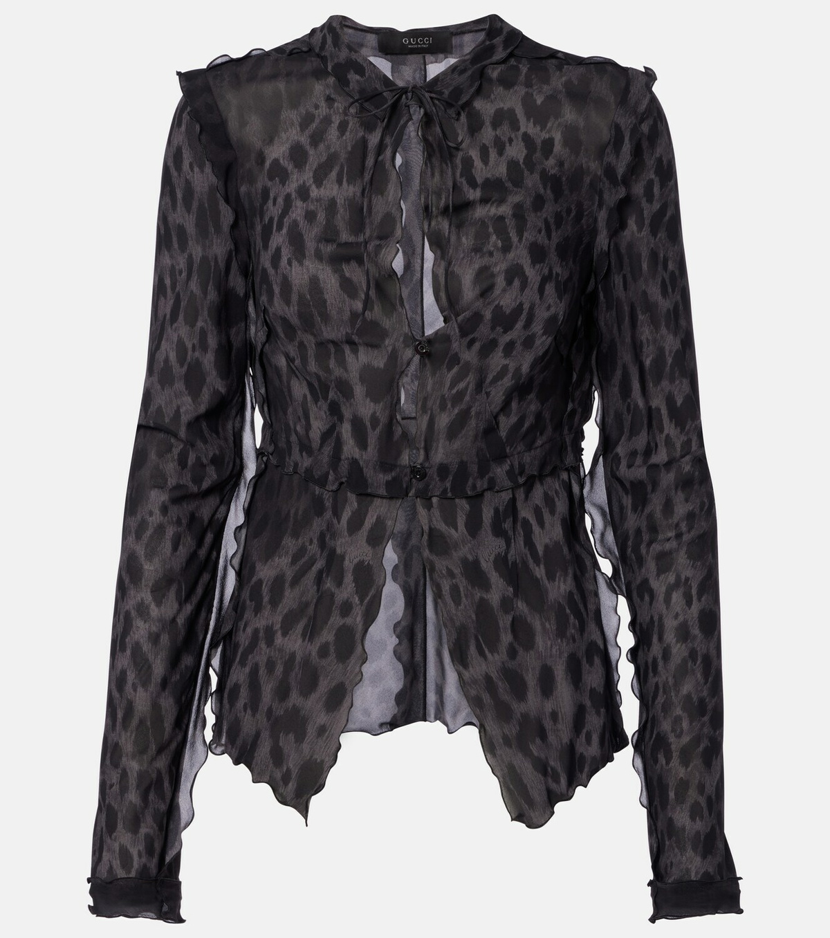 Gucci Leopard-printed silk blouse