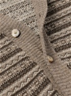 De Bonne Facture - Striped Wool Cardigan - Brown