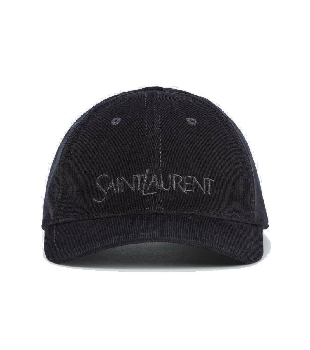 Saint Laurent Logo corduroy baseball cap Saint Laurent