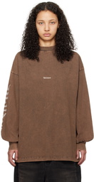 We11done Brown Faded Long Sleeve T-Shirt