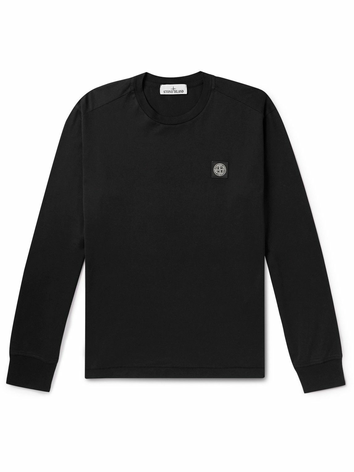 Photo: Stone Island - Logo-Appliquéd Garment-Dyed Cotton-Jersey T-Shirt - Black