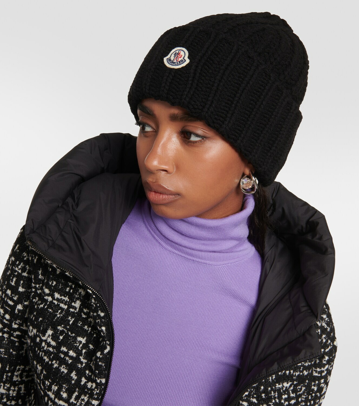 Plaque Cashmere Blend Beanie
