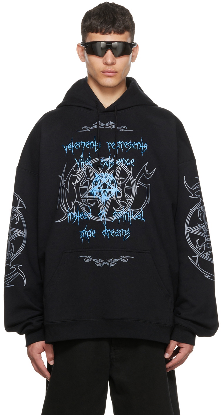 VETEMENTS Black 'Vital Existence' Hoodie Vetements