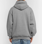 Balenciaga - Oversized Logo-Print Fleece-Back Cotton-Blend Jersey Hoodie - Men - Gray