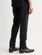 SAINT LAURENT - Slim-Fit Virgin Wool Grain de Poudre Trousers - Black