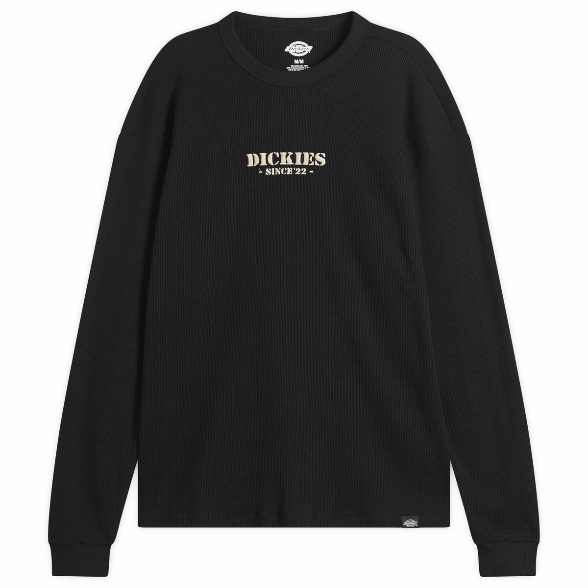 Dickies Men's Long Sleeve Waffle T-Shirt in Black