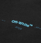 Off-White - Tapered Logo-Print Fleece-Back Cotton-Jersey Sweatpants - Men - Black