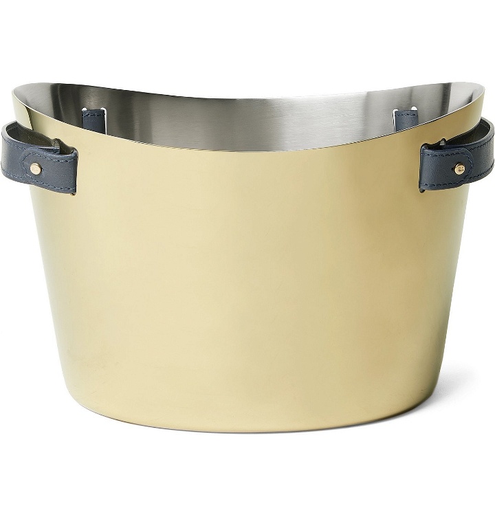 Photo: Ralph Lauren Home - Wyatt Gold-Tone and Leather Champagne Bucket - Gold