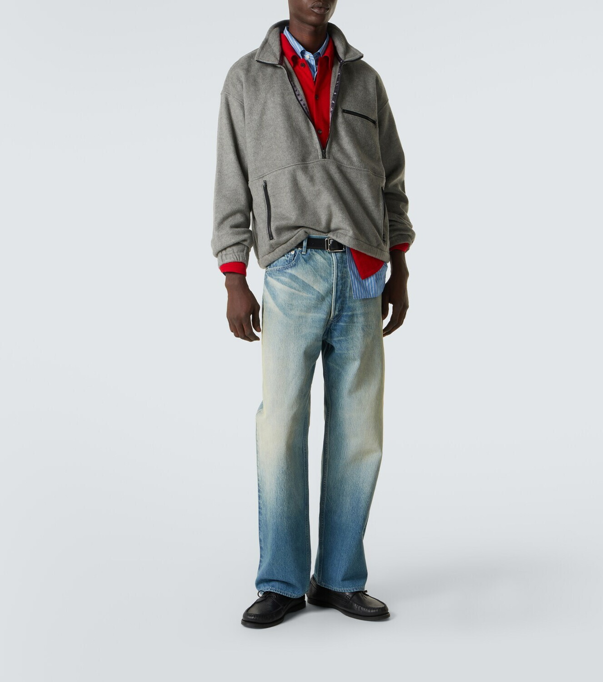 Auralee Faded wide-leg jeans