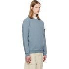 Stone Island Blue 6100034 Malfilé Fleece 'Old' Effect Sweatshirt