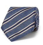 Canali - 8cm Striped Textured-Silk Tie - Men - Blue