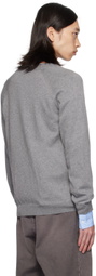 Moschino Gray Upside Down Logo Cardigan