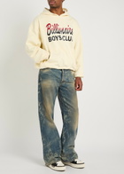 Billionaire Boys Club Glittered Logo-print Hooded Cotton Sweatshirt Ecru