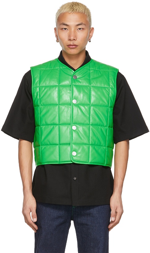 Photo: Bottega Veneta Green Padded Gilet Vest