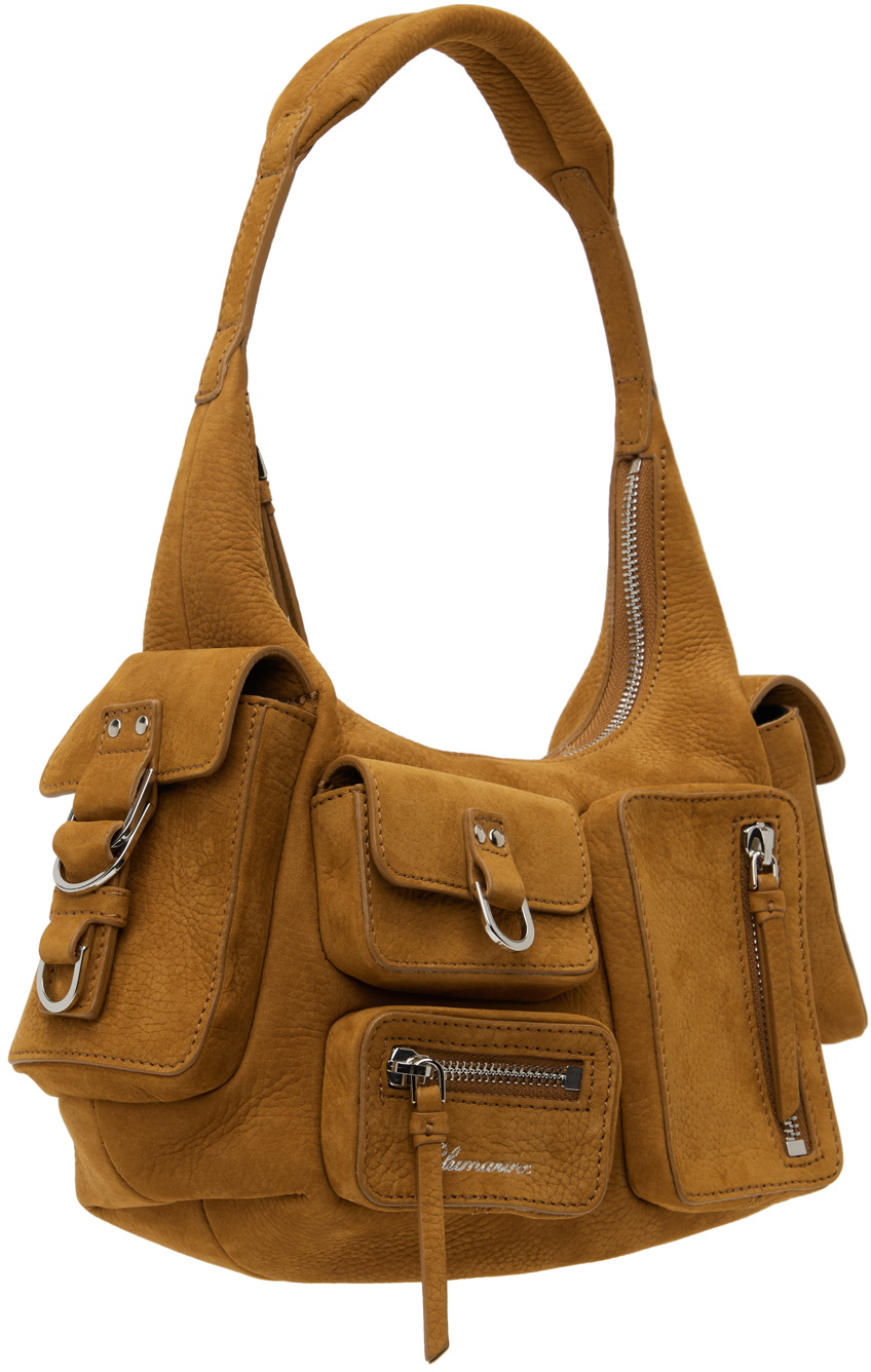 Blumarine Tan Regular-Sized Nubuck Leather Cargo Bag