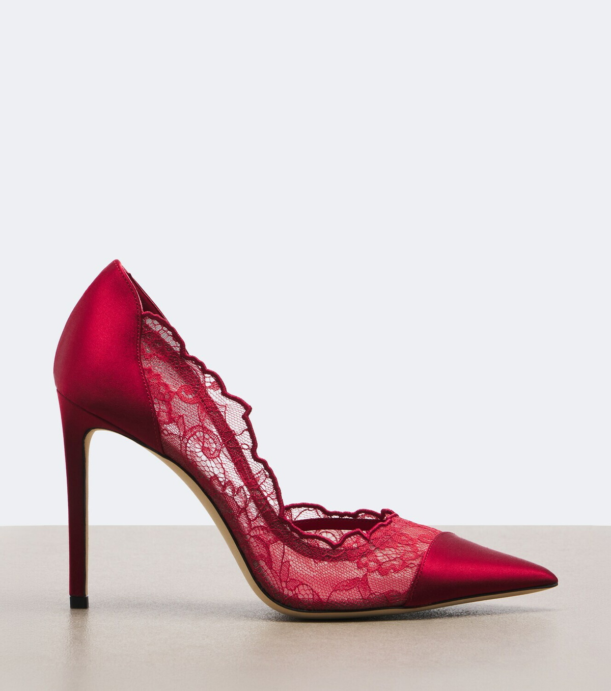 Jimmy Choo Brigitte lace-trimmed satin pumps