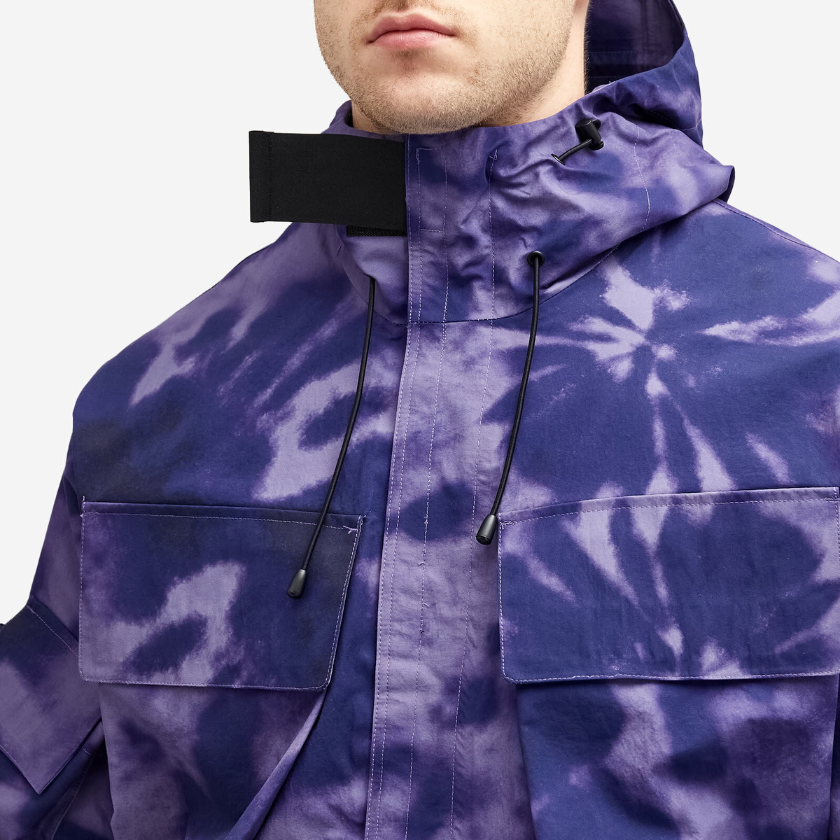 Boiler Room Men's Tie Dye Shell Jacket in Purple Dye