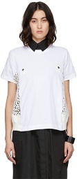 Sacai White Embroidered Lace T-Shirt
