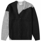 Noma t.d. Men's Hand Knitted Mohair Cardigan in Black/Grey