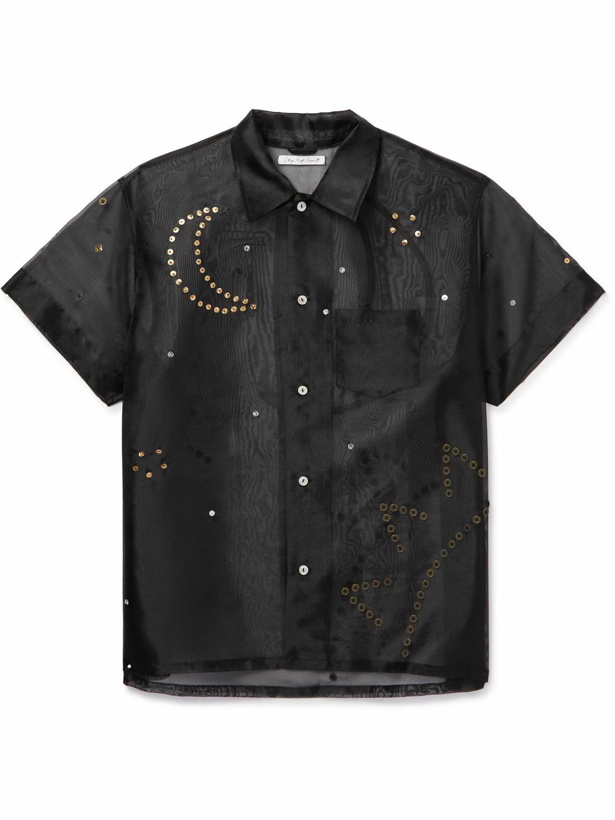 Photo: SKY HIGH FARM - Boticelli Constellation Sequin-Embellished Organza Shirt - Black