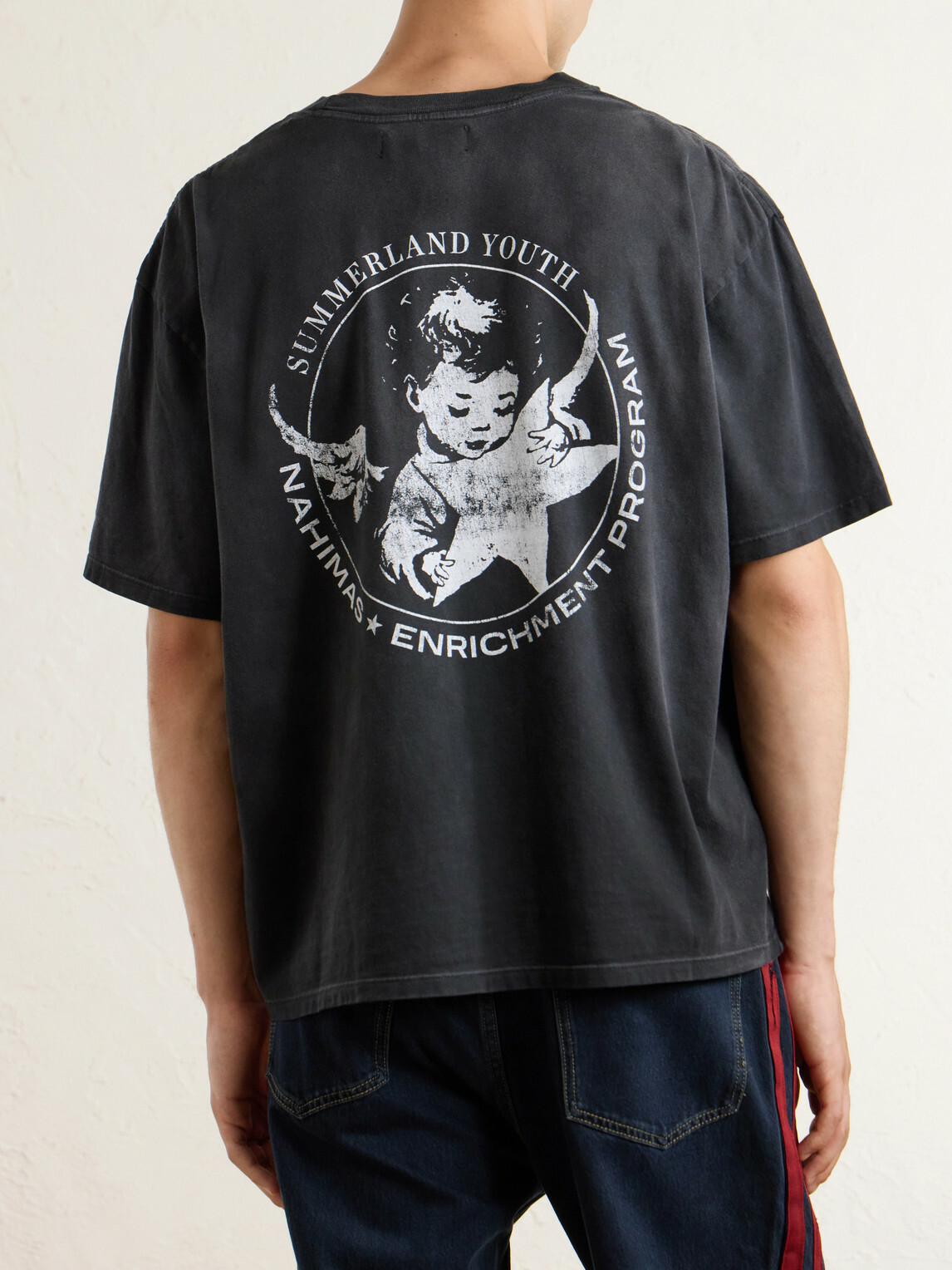 NAHMIAS - Youth Enrichment Program Printed Cotton-Jersey T-Shirt - Black