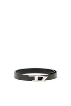 Diesel 2 cm leather belt with metal D buckle - Belts Womens in Black