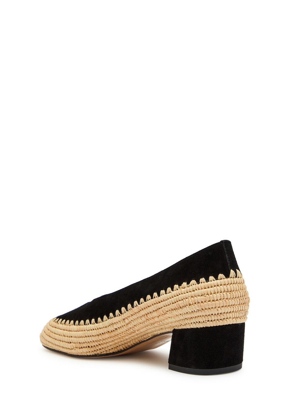 Gabriela Hearst Strength 40 Raffia and Suede Pumps