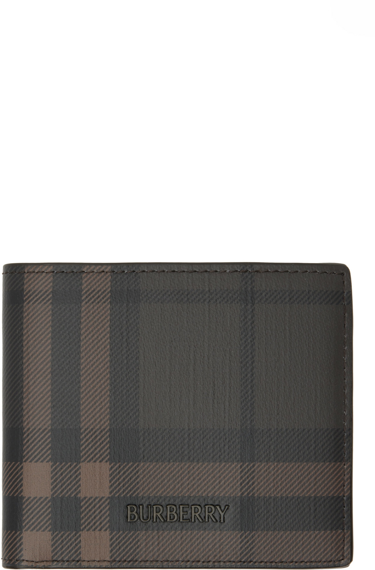 Burberry Brown City Check Bifold Wallet