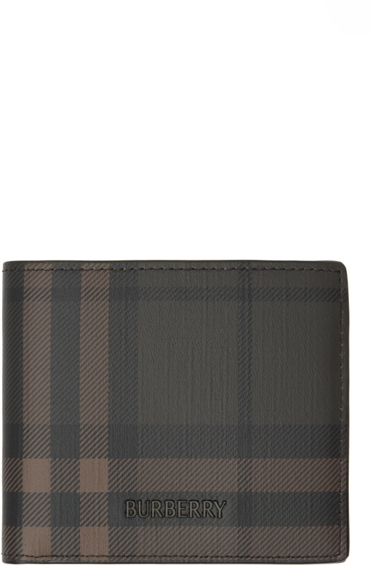 Photo: Burberry Brown City Check Bifold Wallet