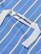 Jacquemus - Webbing-Trimmed Striped Poplin Shirt - Blue