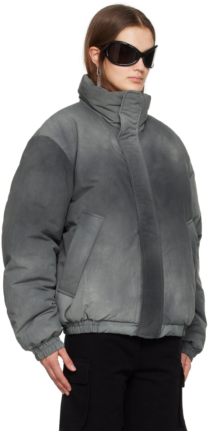 Acne Studios Gray Garment-Dyed Puffer Jacket Acne Studios