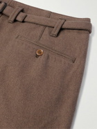 Lemaire - Straight-Leg Pleated Wool and Cotton-Blend Twill Chinos - Brown