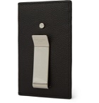 SAINT LAURENT - Pebble-Grain Leather Cardholder with Money Clip - Black
