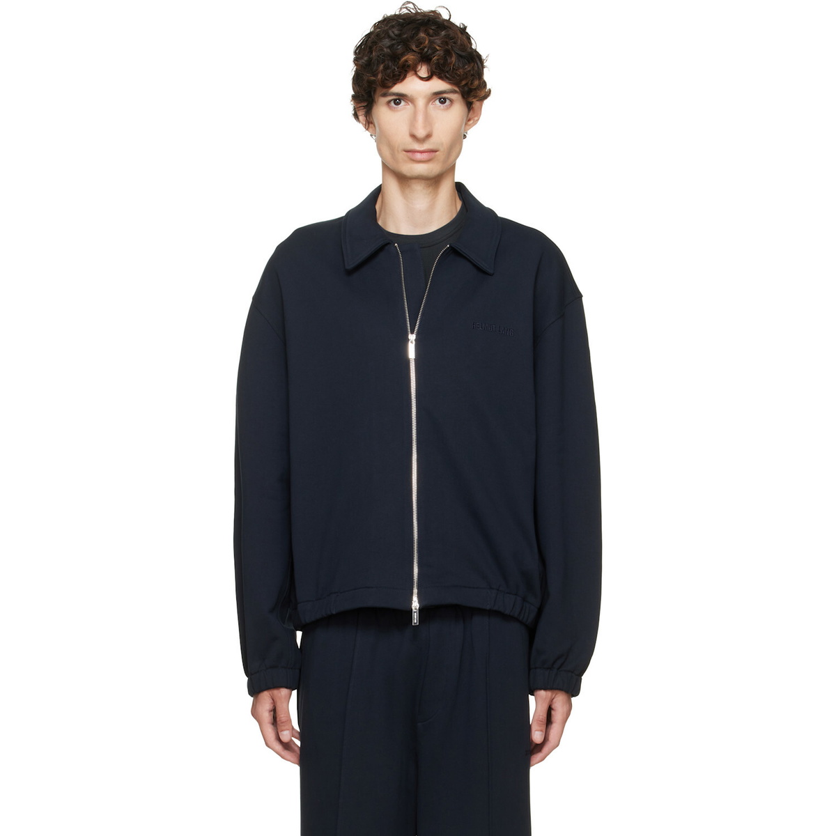 Helmut Lang Navy Terry Zip Jacket