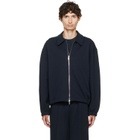 Helmut Lang Navy Terry Zip Jacket