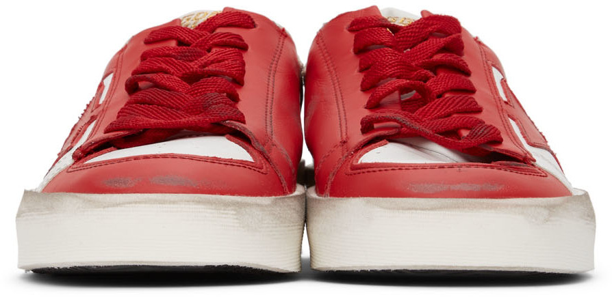 Golden Goose White & Red Stardan Sneakers Golden Goose Deluxe Brand