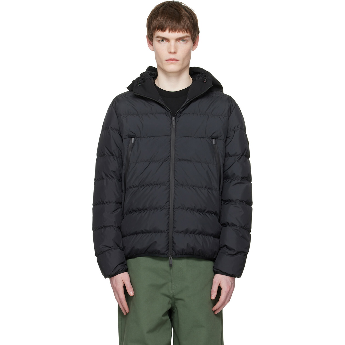 Moncler Black Vega Hooded Short Down Jacket