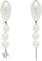 MM6 Maison Margiela Off-White Faux Pearl Drop Earrings