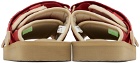 Suicoke Red & Beige MOTO-Cab Sandals