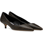 Jimmy Choo Black Amelia 35 Crackled Leather Heels