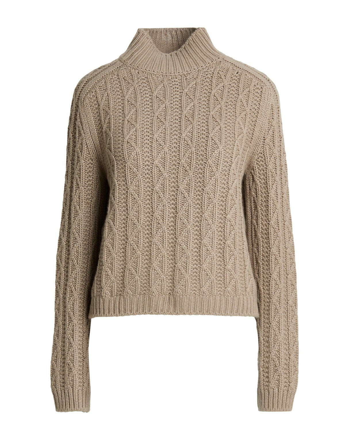 Agnona Womens Turtleneck Taupe